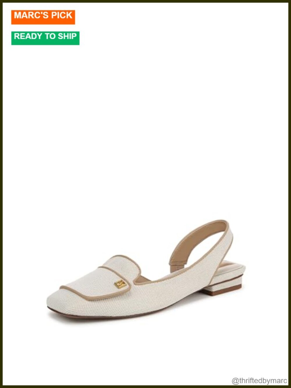 Canvas Slingback Ballet Flats Square Toe Women's Casual Dress Shoes